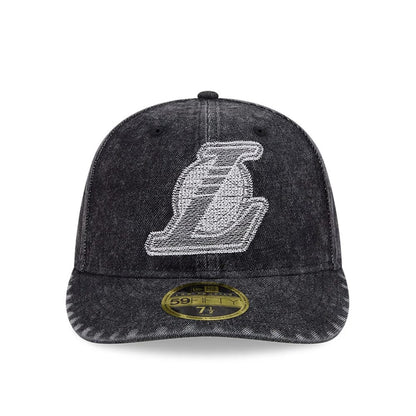 Pictured is this NBA 59FIFTY Day LA Lakers Low Profile 59FIFTY Fitted cap in black. 3
