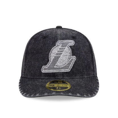 Pictured is this NBA 59FIFTY Day LA Lakers Low Profile 59FIFTY Fitted cap in black. 3