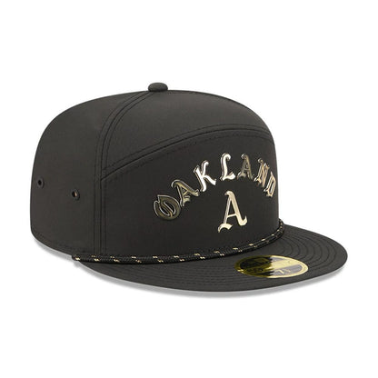 Pictured is this MLB 59FIFTY Day Athletics Split Panel 59FIFTY Fitted cap in black. 4