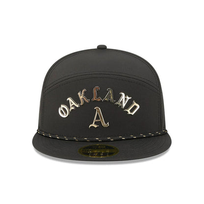 Pictured is this MLB 59FIFTY Day Athletics Split Panel 59FIFTY Fitted cap in black. 3