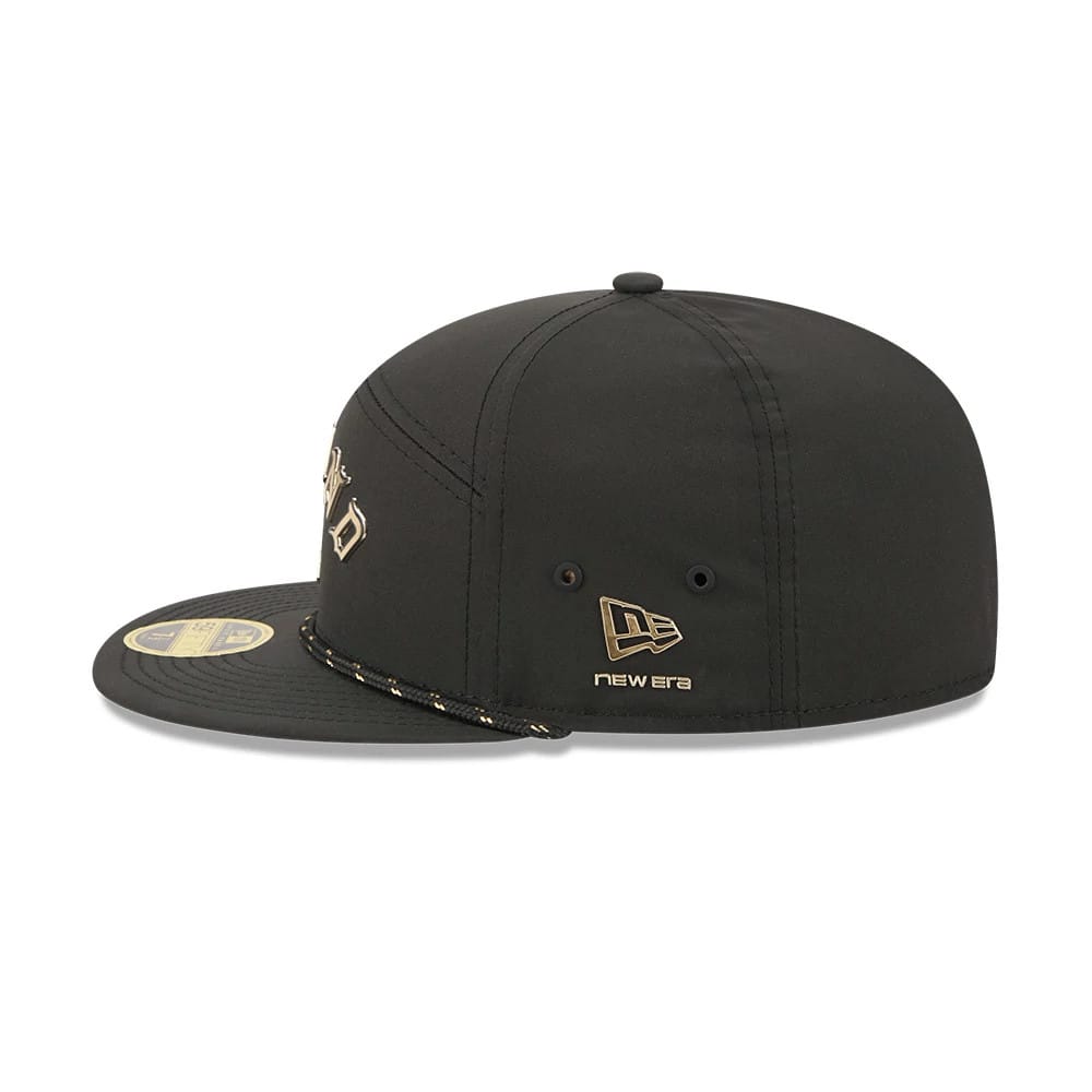 Pictured is this MLB 59FIFTY Day Athletics Split Panel 59FIFTY Fitted cap in black. 5