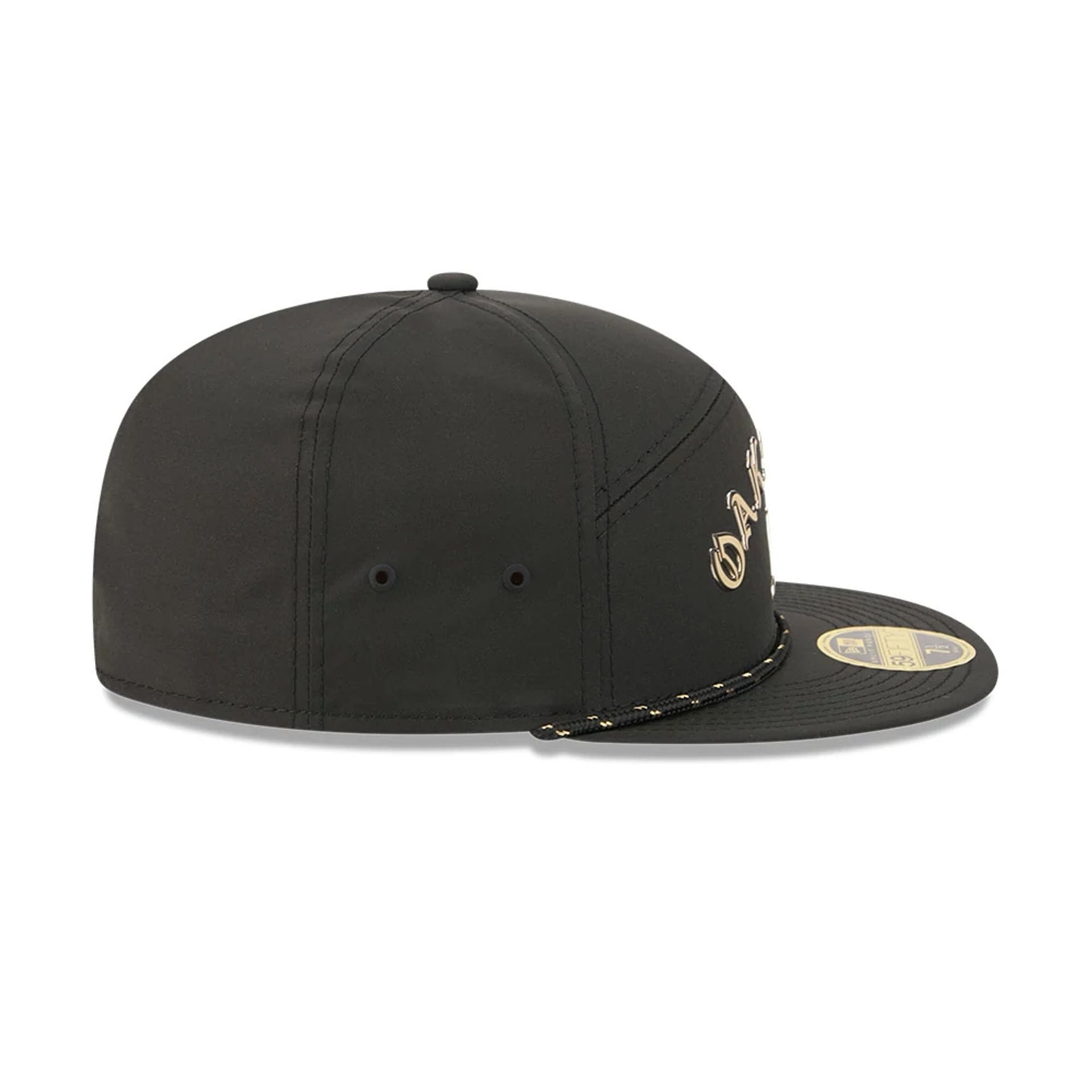 Pictured is this MLB 59FIFTY Day Athletics Split Panel 59FIFTY Fitted cap in black. 6