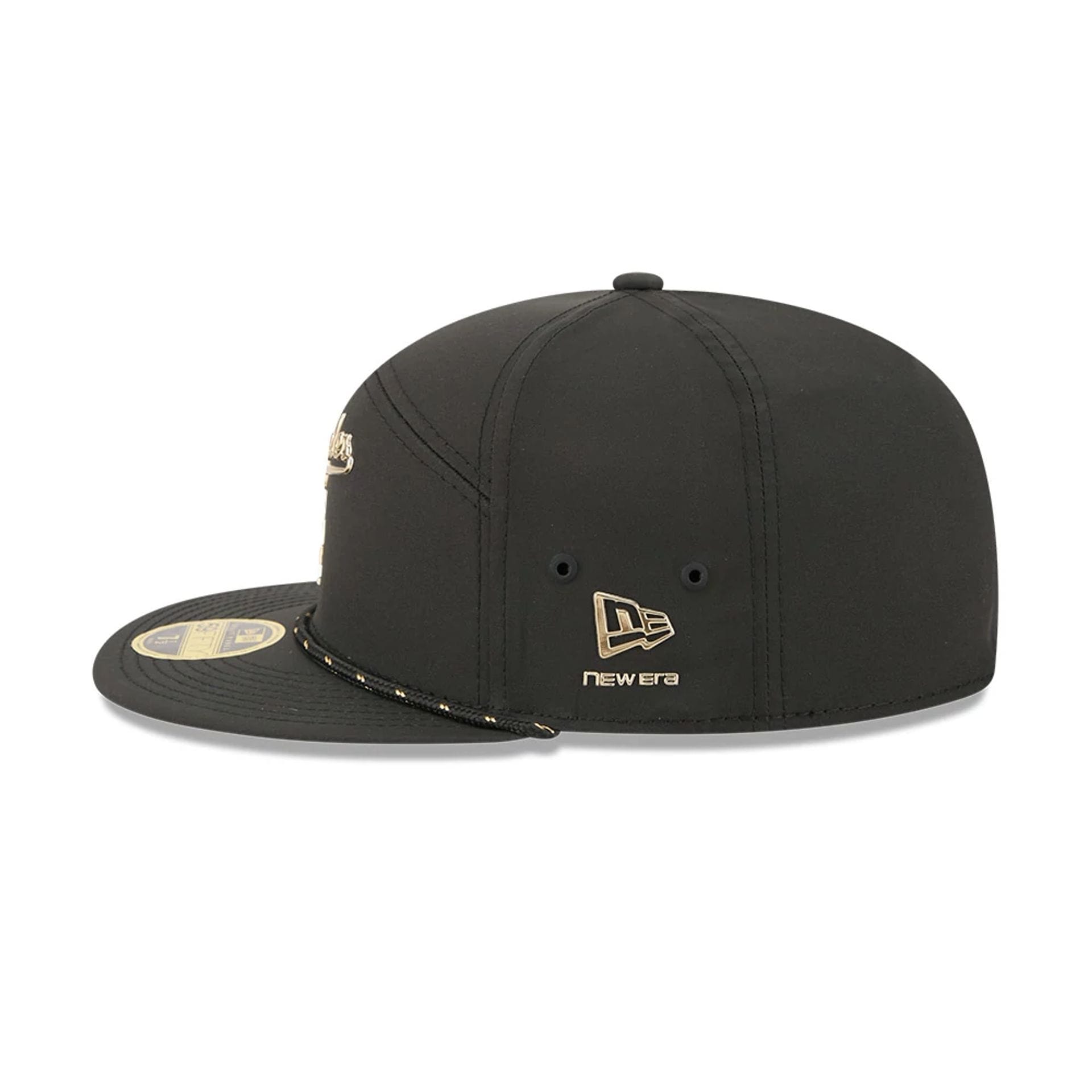 Pictured is this MLB 59FIFTY Day LA Dodgers Split Panel 59FIFTY Fitted cap in black. 5