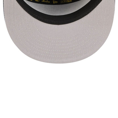 Pictured is this MLB 59FIFTY Day LA Dodgers Split Panel 59FIFTY Fitted cap in black. 2