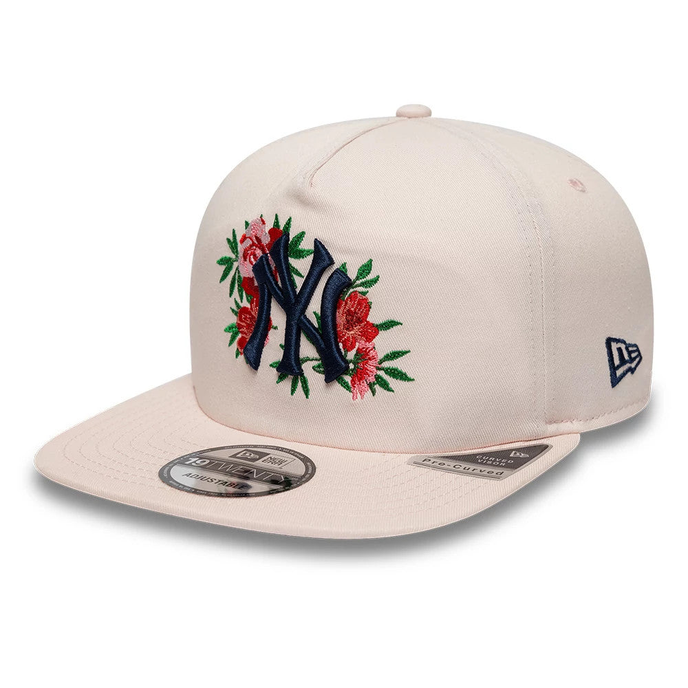 Pictured is this MLB Flower New York Yankees 19TWENTY cap in pastel pink. 1