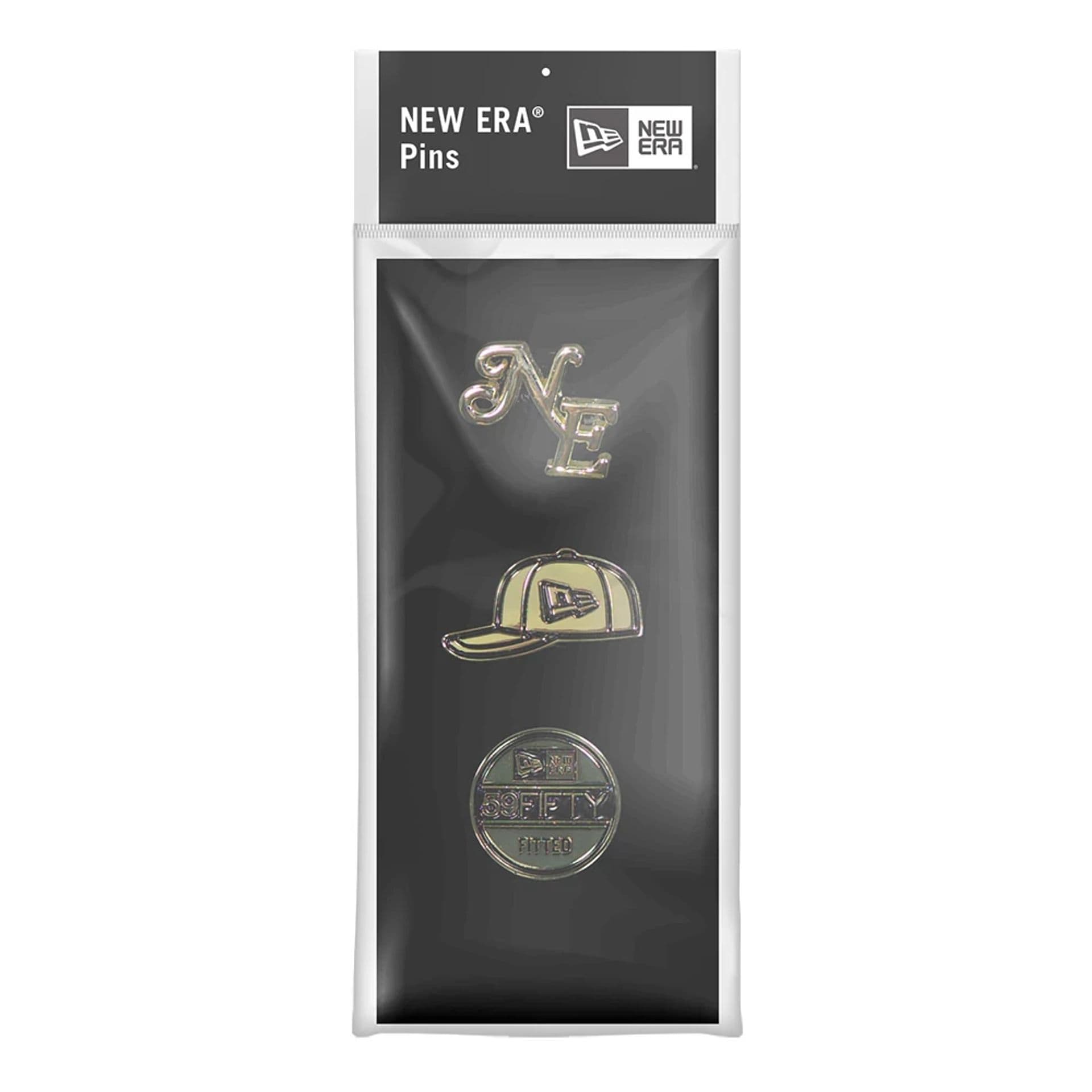 Pictured is this New Era 59FIFTY Day 3 Pack Pin Badge in black. 5