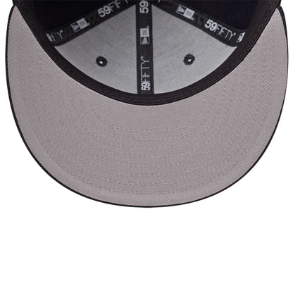 Pictured is this MLB Emblem New York Yankees 59FIFTY Fitted cap in navy. 2
