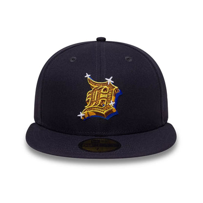 Pictured is this MLB Emblem Detroit Tigers 59FIFTY Fitted cap in navy. 3