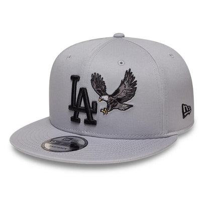 Pictured is this MLB Outdoor Icon LA Dodgers 9FIFTY Snapback cap in grey. 1