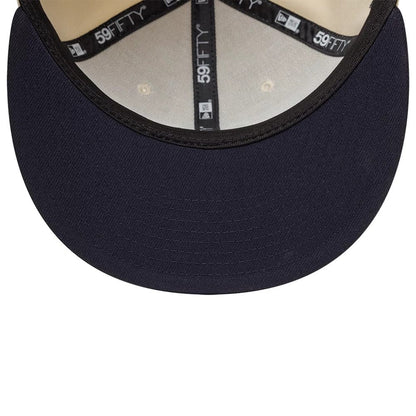 Pictured is this MLB Side Script New York Yankees 59FIFTY Fitted cap in Cream. 6