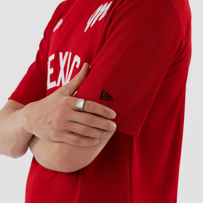The model is wearing this LMB Mexico Diablos Oversized T-Shirt in red. 6