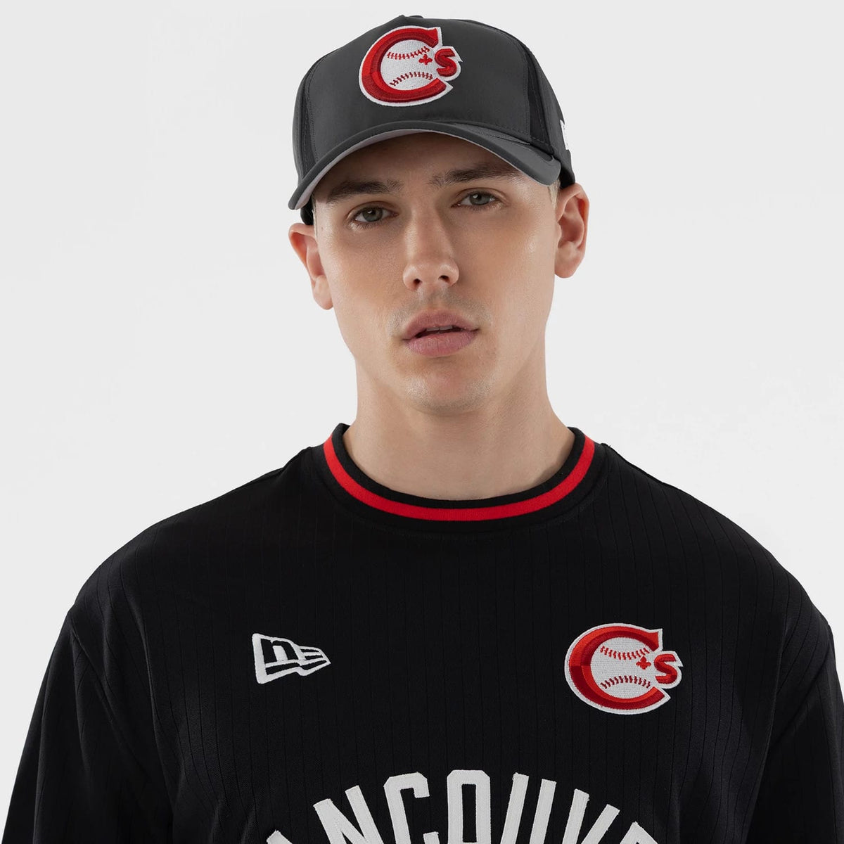 The model is wearing this MiLB Vancouver Canadians Oversized T-Shirt in black. 7