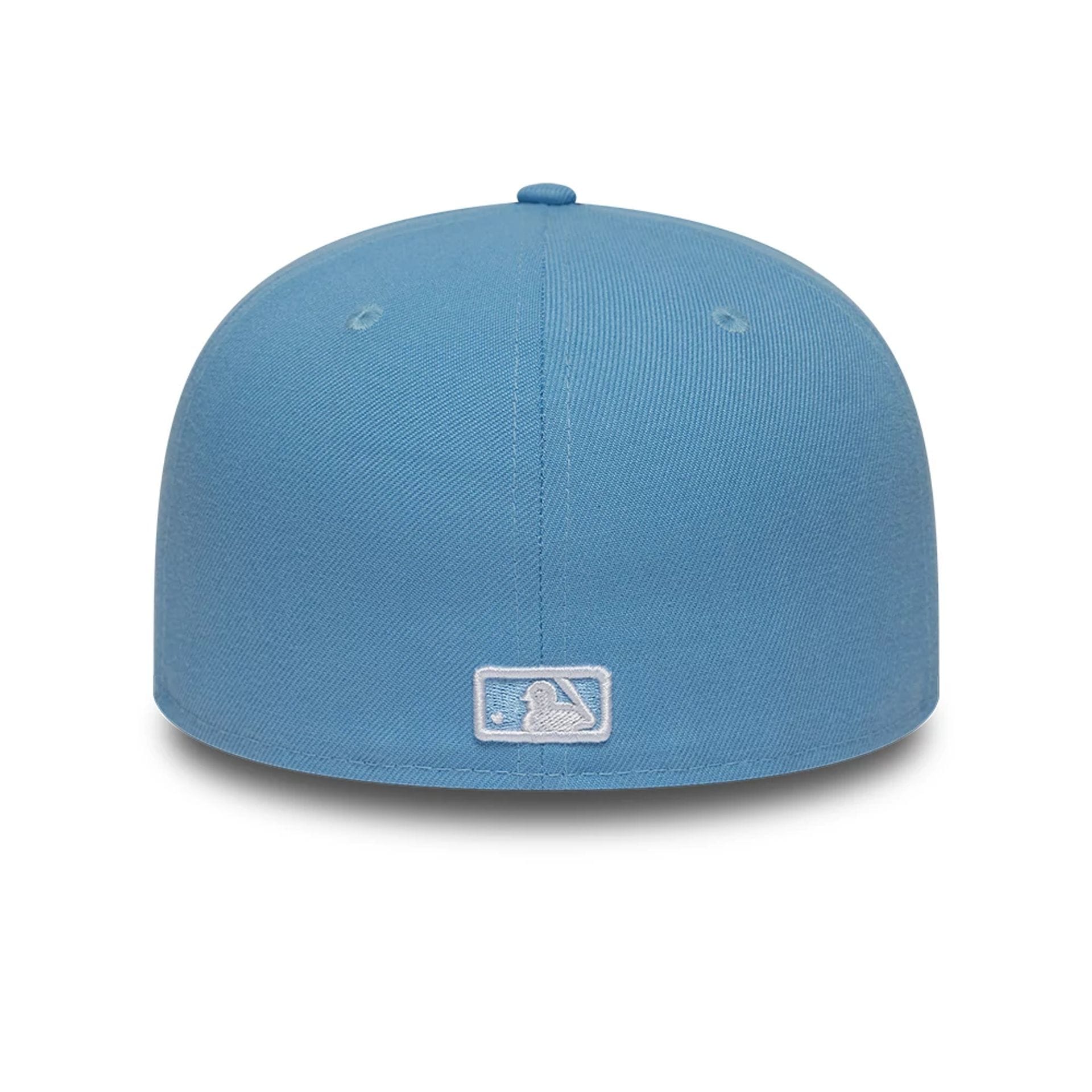 Pictured is this MLB Storm Pattern LA Dodgers 59FIFTY Fitted cap in pastel blue. 4