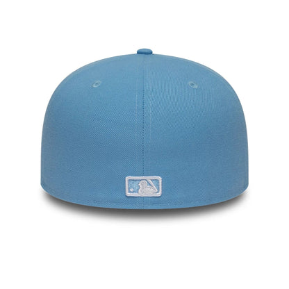 Pictured is this MLB Storm Pattern LA Dodgers 59FIFTY Fitted cap in pastel blue. 4