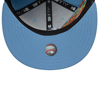 Pictured is this MLB Storm Pattern LA Dodgers 59FIFTY Fitted cap in pastel blue. 7