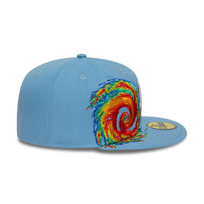 Pictured is this MLB Storm Pattern LA Dodgers 59FIFTY Fitted cap in pastel blue. 5