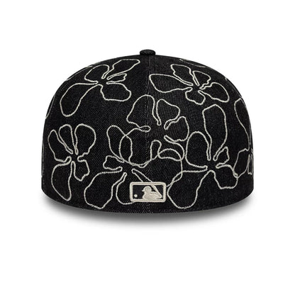 Pictured is this MLB Floral Denim Chicago White Sox 59FIFTY Fitted cap in black. 6