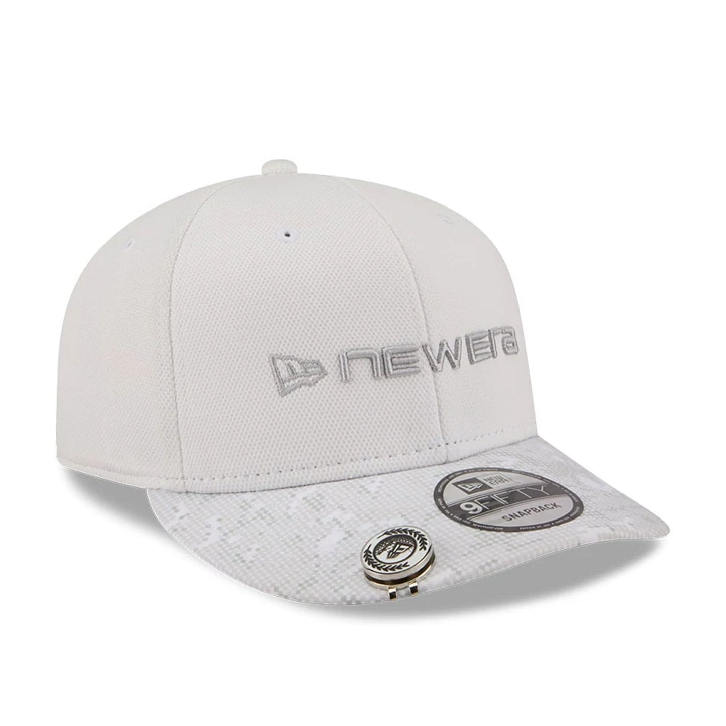 Pictured is this New Era Golf 9FIFTY Snapback cap in white. 1