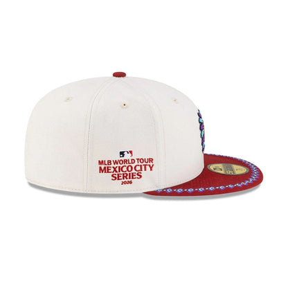 Pictured is this MLB Mexico City Series 2026 Arizona Diamondbacks 59FIFTY Fitted cap in White. 3