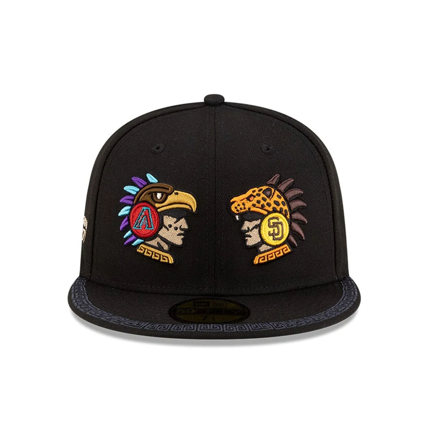 Pictured is this MLB Mexico City Series 2026 MLB Dueling League Logos 59FIFTY Fitted cap in black. 3