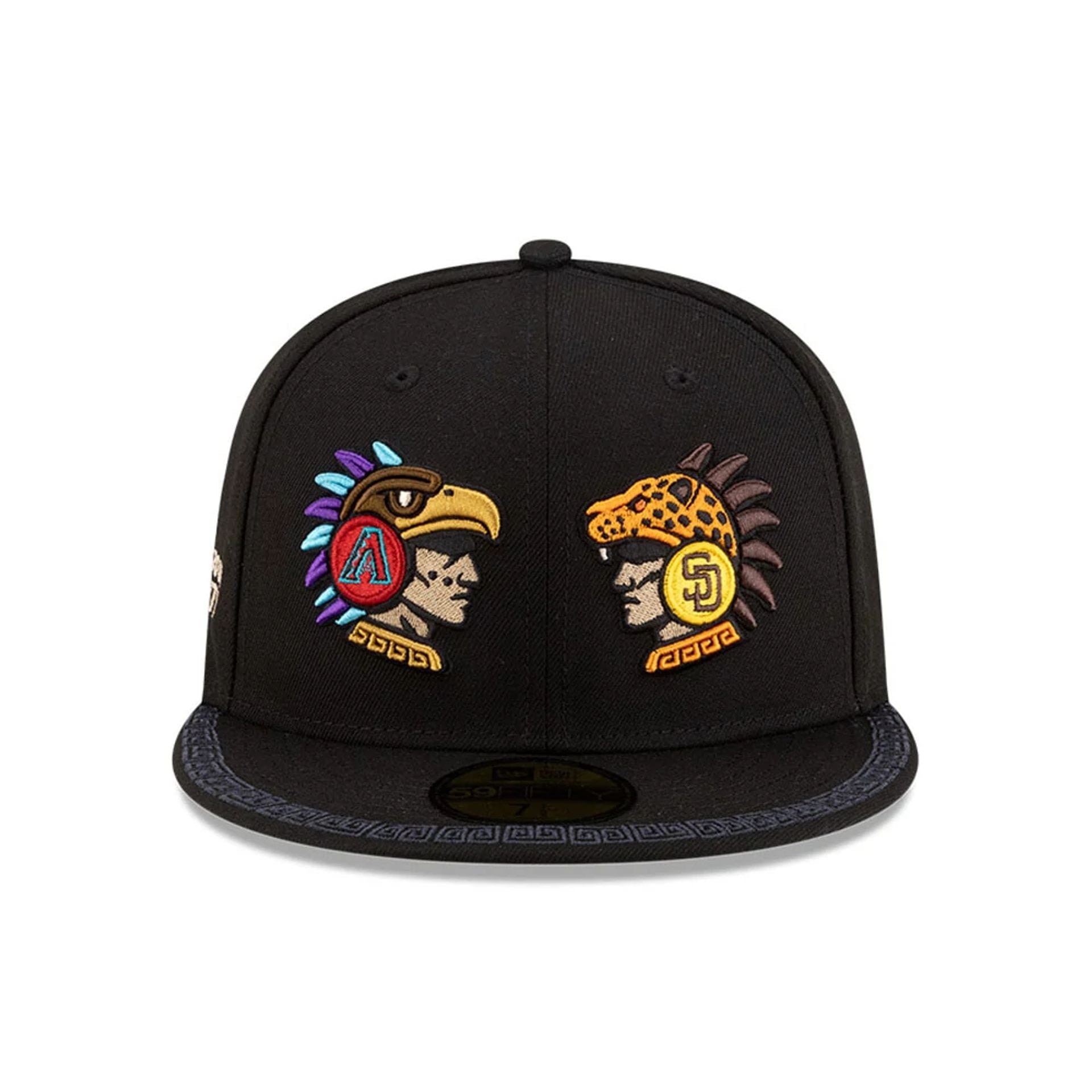 Pictured is this MLB Mexico City Series 2026 MLB Dueling League Logos 59FIFTY Fitted cap in black. 3