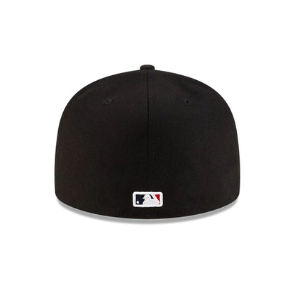 Pictured is this MLB Mexico City Series 2026 MLB Dueling League Logos 59FIFTY Fitted cap in black. 6