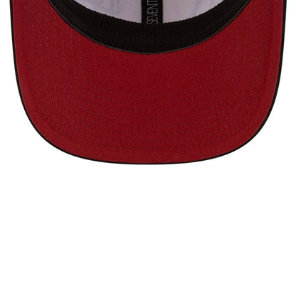 Pictured is this MLB Mexico City Series 2026 MLB Dueling League Logos 9SEVENTY Stretch Snap Adjustable cap in light beige. 2