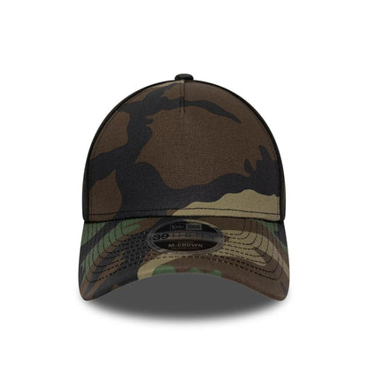 Pictured is this New Era Woodland Camo 39THIRTY M-Crown A-Frame Stretch Fit cap in woodland camo. 3
