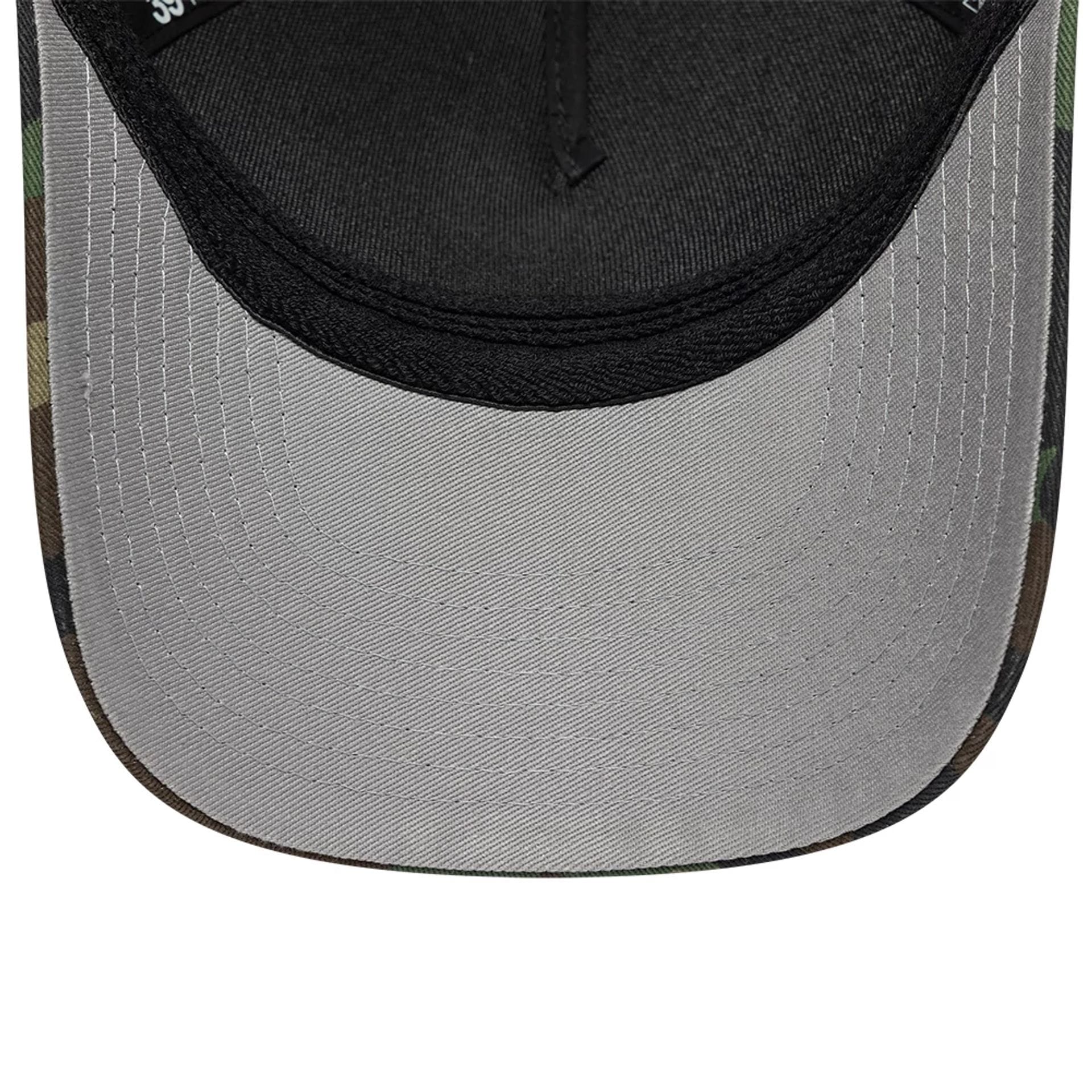 Pictured is this New Era Woodland Camo 39THIRTY M-Crown A-Frame Stretch Fit cap in woodland camo. 2