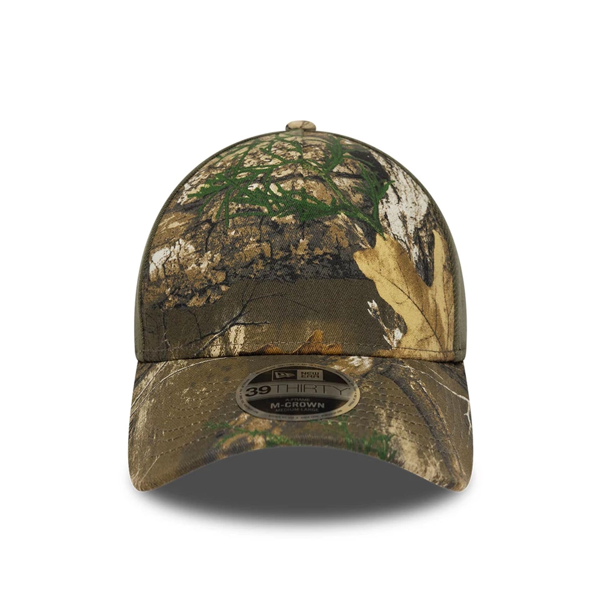 Pictured is this New Era Realtree Edge Camo 39THIRTY M-Crown A-Frame Stretch Fit cap in Realtree Edge camo. 3