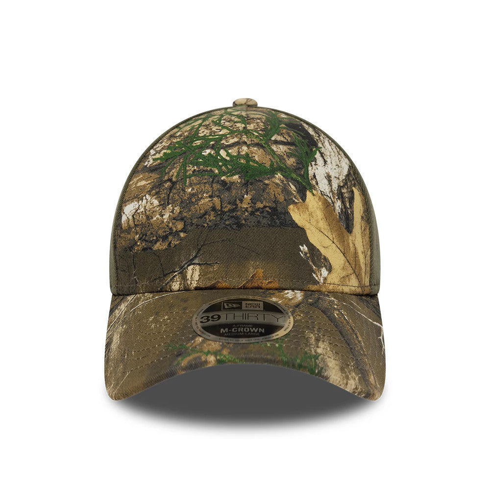 Pictured is this New Era Realtree Edge Camo 39THIRTY M-Crown A-Frame Stretch Fit cap in Realtree Edge camo. 3