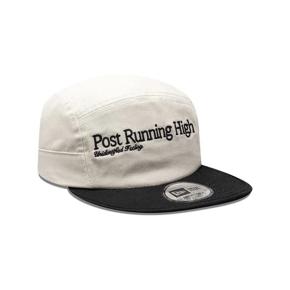 Pictured is this New Era X Hermanos Koumori Running Camper cap in light beige. 3