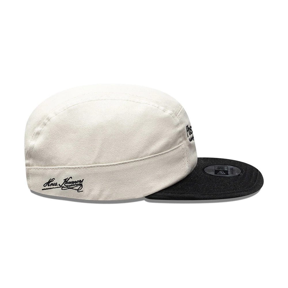 Pictured is this New Era X Hermanos Koumori Running Camper cap in light beige. 5