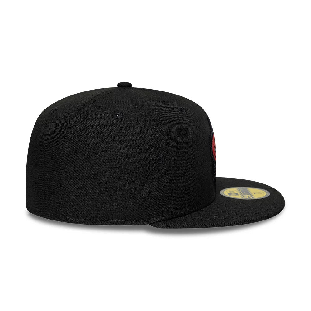 Pictured is this NBA Hardwood Classic Toronto Raptors 59FIFTY Fitted cap in black. 7