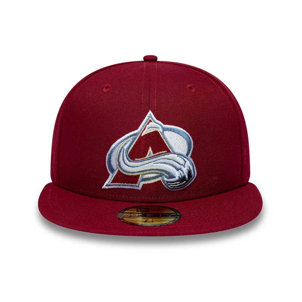 Pictured is this NHL Basic Colorado Avalanche 59FIFTY Fitted cap in dark red. 3