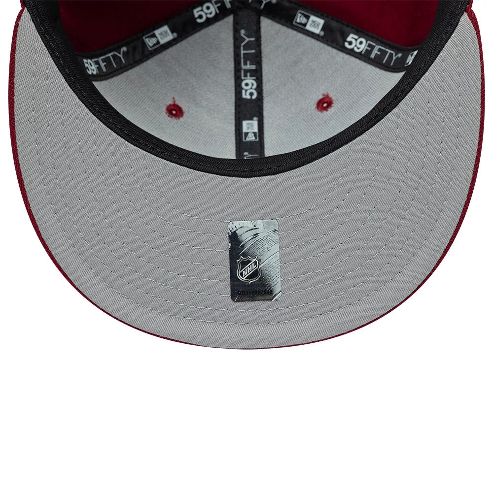 Pictured is this NHL Basic Colorado Avalanche 59FIFTY Fitted cap in dark red. 2