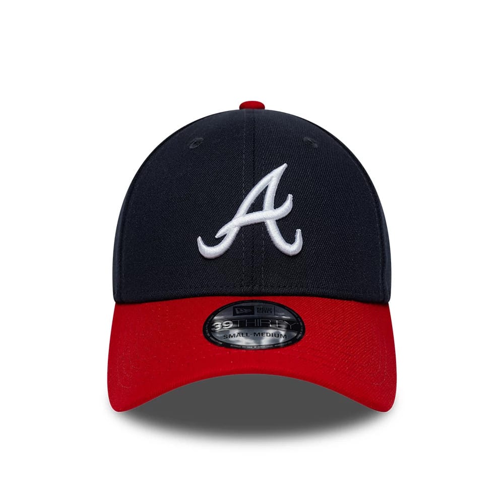 Pictured is this MLB Classic Atlanta Braves 39THIRTY Stretch Fit cap in navy. 2