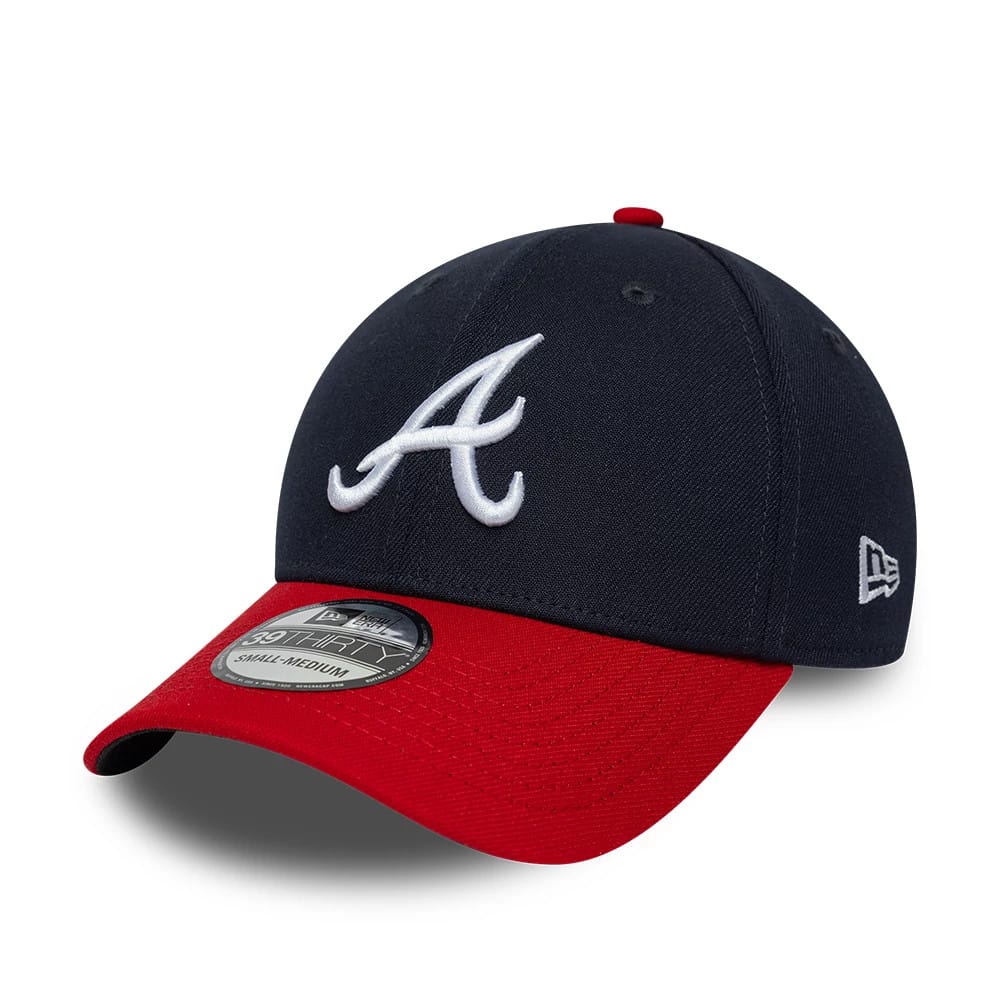 Pictured is this MLB Classic Atlanta Braves 39THIRTY Stretch Fit cap in navy. 1