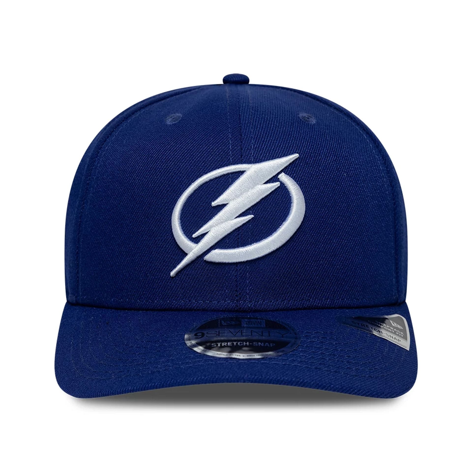 Pictured is this NHL Team Tampa Bay Lightning 9SEVENTY Stretch Snap cap in dark blue. 3