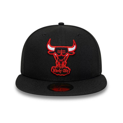 Pictured is this NBA Hardwood Classic Windy City Chicago Bulls 59FIFTY Fitted cap in black. 3