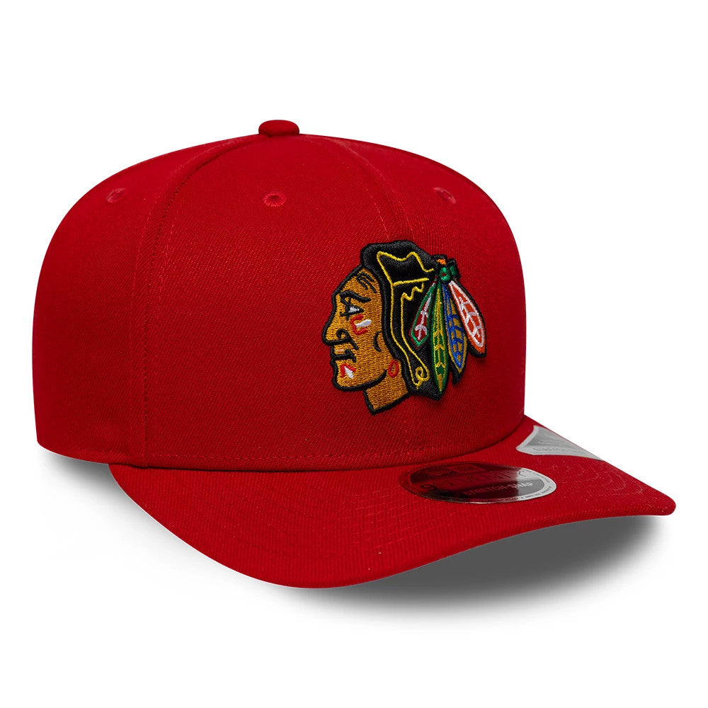 Pictured is this NHL Team Chicago Blackhawks 9SEVENTY Stretch Snap cap in red. 4