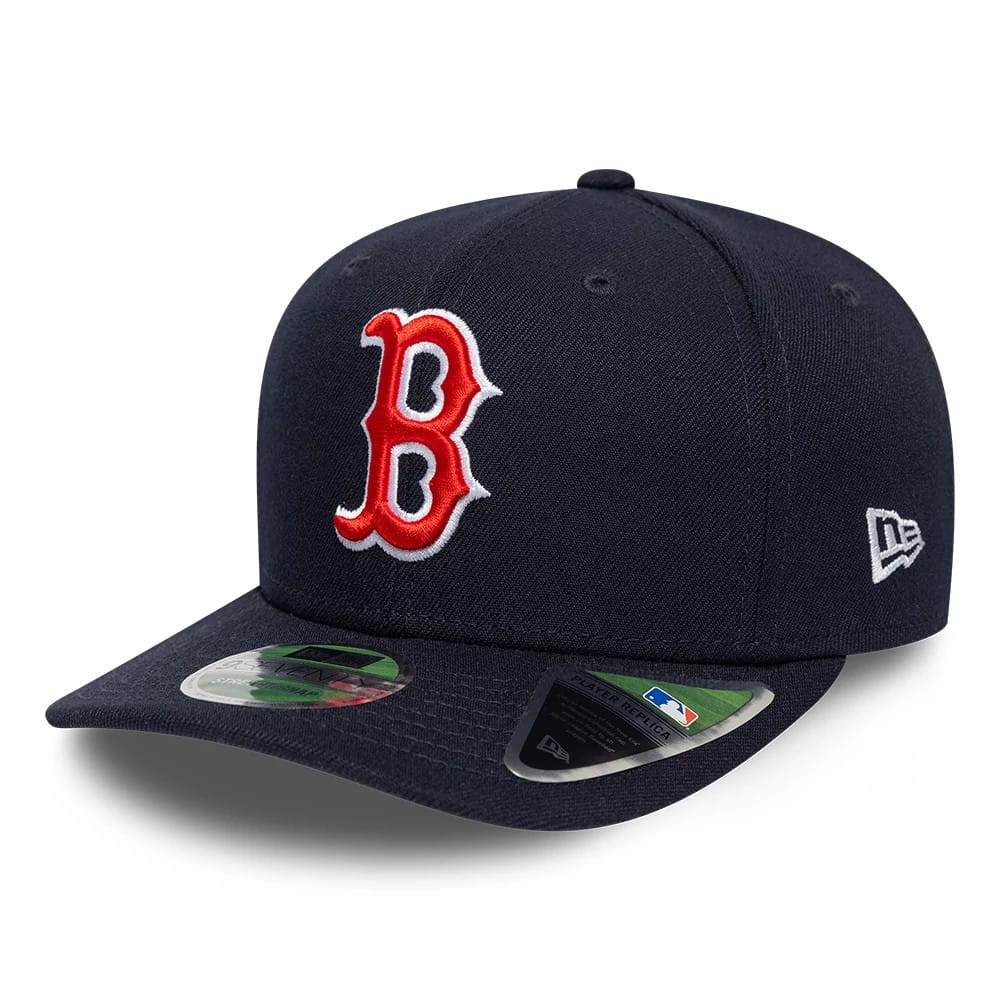 Pictured is this MLB Player Replica Boston Red Sox 9SEVENTY Stretch Snap cap in navy. 1
