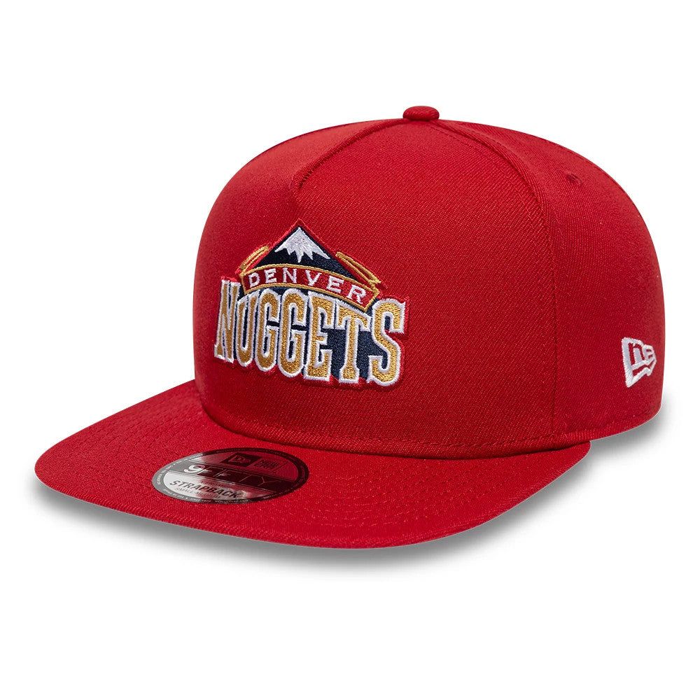 Pictured is this NBA Hardwood Classic Denver Nuggets 9FIFTY A-Frame Snapback cap in dark red. 4