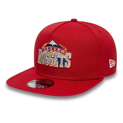 Pictured is this NBA Hardwood Classic Denver Nuggets 9FIFTY A-Frame Snapback cap in dark red. 4