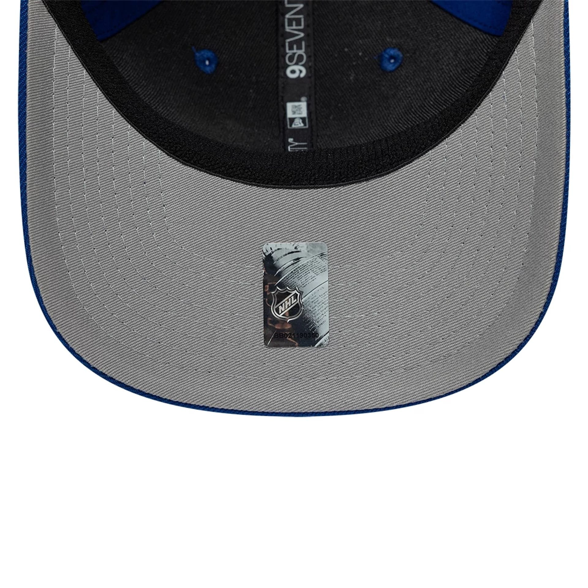 Pictured is this NHL Team New York Rangers 9SEVENTY Stretch Snap cap in blue. 2
