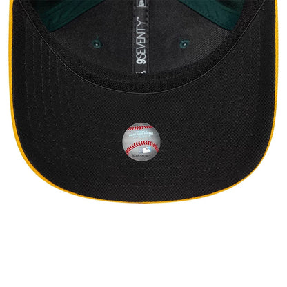 Pictured is this MLB Player Replica Athletics 9SEVENTY Stretch Snap cap in dark green. 7