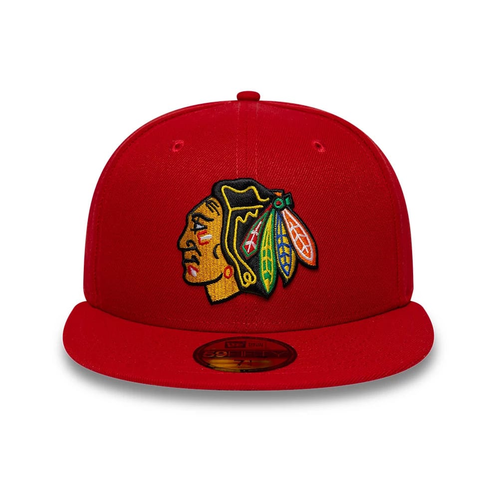 Pictured is this NHL Basic Chicago Blackhawks 59FIFTY Fitted cap in red. 3