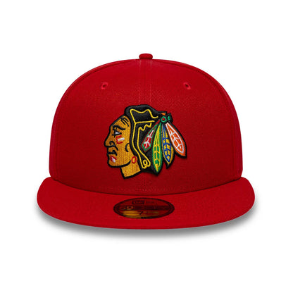 Pictured is this NHL Basic Chicago Blackhawks 59FIFTY Fitted cap in red. 3