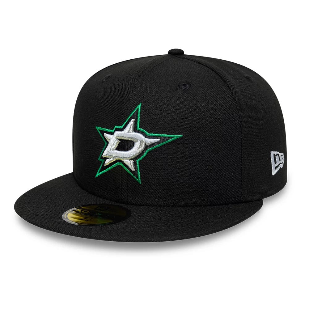 Pictured is this NHL Basic Dallas Stars 59FIFTY Fitted cap in Black. 1
