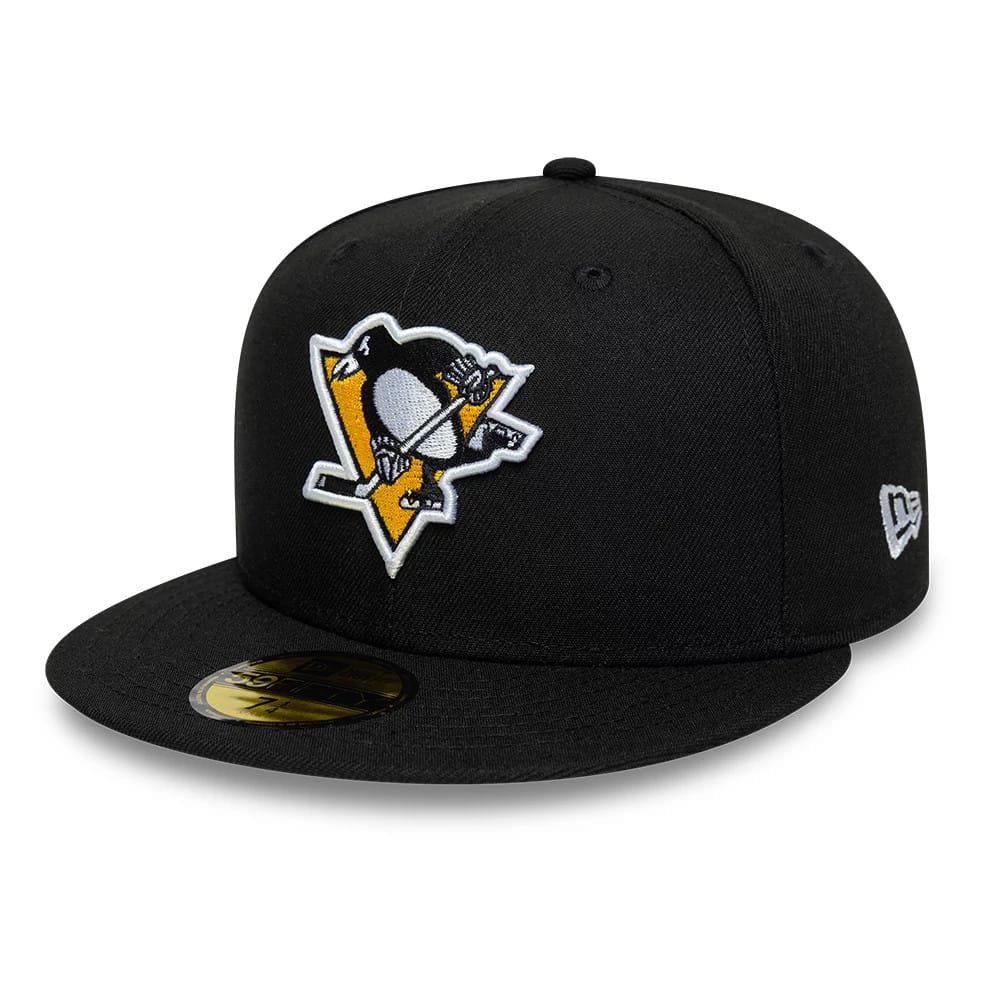 Pictured is this NHL Basic Pittsburgh Penguins 59FIFTY Fitted cap in black. 1